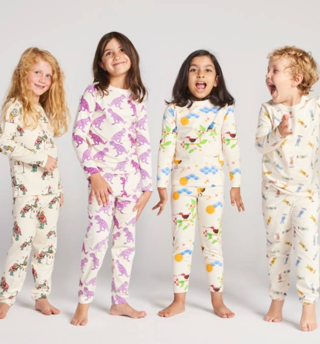 6 children wearing each design in the Great Full Jams collection